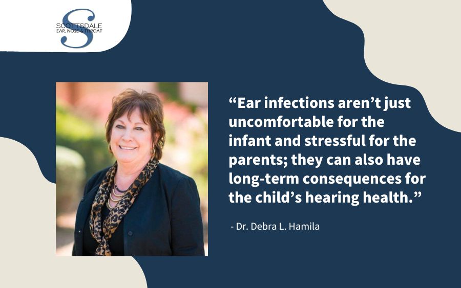 Ear infections aren’t just uncomfortable for the infant and stressful for the parents; they can also have long-term consequences for the child’s hearing health